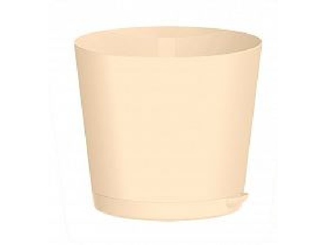 Горшок для цветов Oregano D100 мм, 0,5л с прикорневым поливом (светло-бежевый)